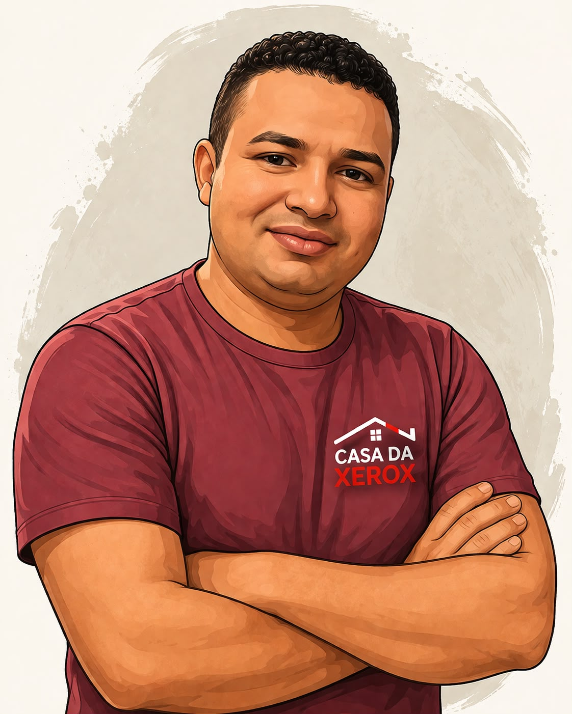 Ilustração de atendente da Casa da Xerox